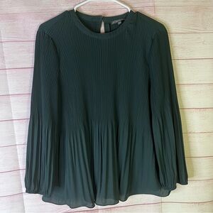 Adrianna Papell Pleated‎ Green Blouse Size Medium